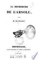 La recherche de l'absolu, par M. de Balzac