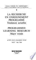 La Recherche en enseignement programmé