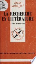 La recherche en littérature