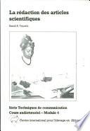 La redaction des articles scientifiques