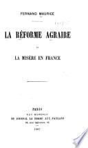 La réforme agraire et la misère en France