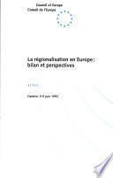 La Régionalisation en Europe, bilan et perspectives