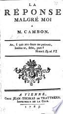 La Réponse malgré moi à M. Cambon