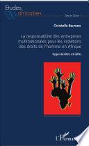 La responsabilité des entreprises multinationales pour les violations des droits de l'homme en Afrique