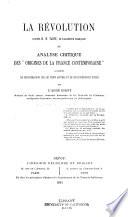 La révolution, d'après H. Taine
