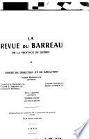 La Revue du Barreau de la province de Québec