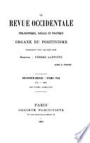La Revue occidentale philosophique, sociale et politique