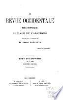 La Revue occidentale philosophique, sociale et politique