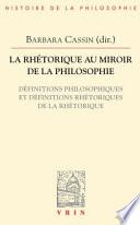 La rhétorique au miroir de la philosophie
