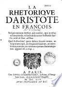 La rhétorique d'Aristote en françois