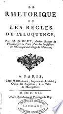 La rhetorique, ou Les regles de l'eloquence