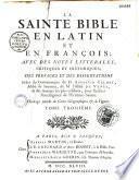 La Sainte Bible en latin et en françois