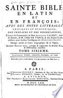 La Sainte Bible en latin et en françois