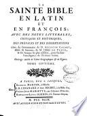 La Sainte Bible En Latin Et En François