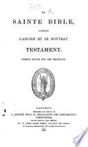 La Sainte Bible, etc
