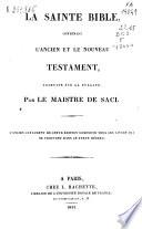 La sainte Bible