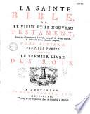 La Sainte Bible ou le vieuf et le Nouveau Testament avec un commentaire littéral composé de notes choisies et tirées de divers auteurs anglais