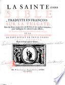 La Sainte Bible, traduction en français sur la vulgate