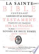 La sainte bible, traduite en français, par de Sacy