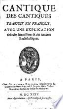 (La sainte bible) traduite en francois avec l'explication du sens litteral et du sens spirituel tiree des ss. peres