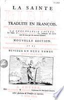 La Sainte Bible, traduite en françois
