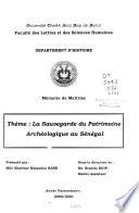 La sauvegarde du patrimoine archéologique au Sénégal