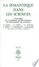 La semantique dans les sciences