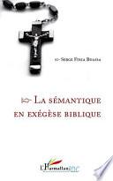 La sémantique en exégèse biblique