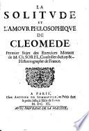 La solitude et l'amour philosophique de Cléomede