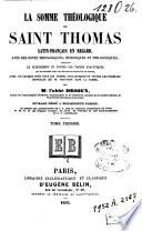 La Somme théologique de Saint Thomas