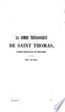 La somme théologique de Saint Thomas