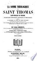 La somme théologique de Saint Thomas