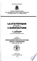 La statistique appliquée à l'agriculture
