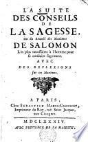 La suite des conseils de la Sagesse, ou le recueil des Maximes de Salomon