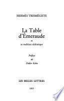 La table d'émeraude et sa tradition alchimique