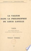La valeur dans la philosophie de Louis Lavelle