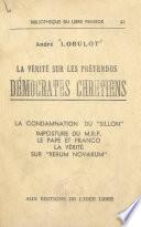 La vérité sur les prétendus Démocrates chrétiens