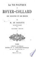 La vie politique de Royer-Collard