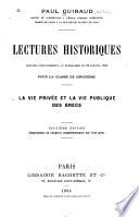La vie privée et la vie publique des Grecs