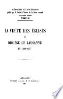 La visite des églises du diocèse de Lausanne en 1416-1417