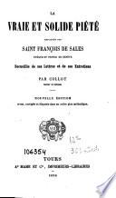 La Vraie et solide piété expliquée par Saint François de Sales