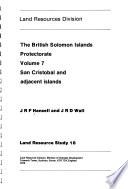 Land Resources of the Solomon Islands: San Cristobal and adjacent islands