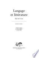 Langage et littérature