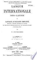 Langue internationale néo-latine, ou langage auxiliaire simplifié...