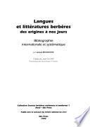 Langues et littératures berbères des origines à nos jours