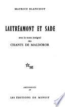Lautréamont et Sade, avec le texte intégral des Chants de Maldoror