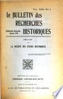 Le Bulletin Des Recherches Historiques