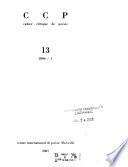 Le cahier critique de poésie