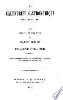Le calendrier gastronomique pour l'année 1867