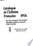 Le Cataloque de l'edition française